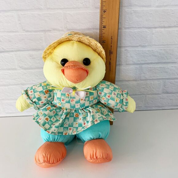 DanDee Plush Chick in Hat Nylon Yellow 8 Inch Stuffed Animal - Picture 5 of 5